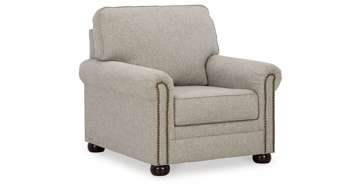 Gaelon Sofa, Loveseat, Chair and Ottoman in Dune from Ashley Furniture - Luna Furniture