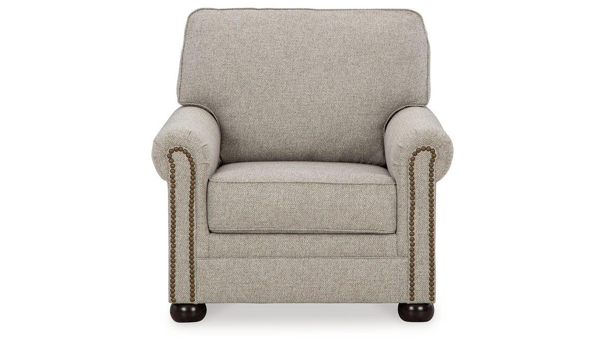 Gaelon Sofa, Loveseat, Chair and Ottoman in Dune from Ashley Furniture - Luna Furniture