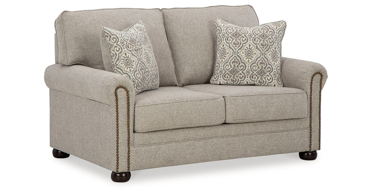 Gaelon Sofa, Loveseat, Chair and Ottoman in Dune from Ashley Furniture - Luna Furniture