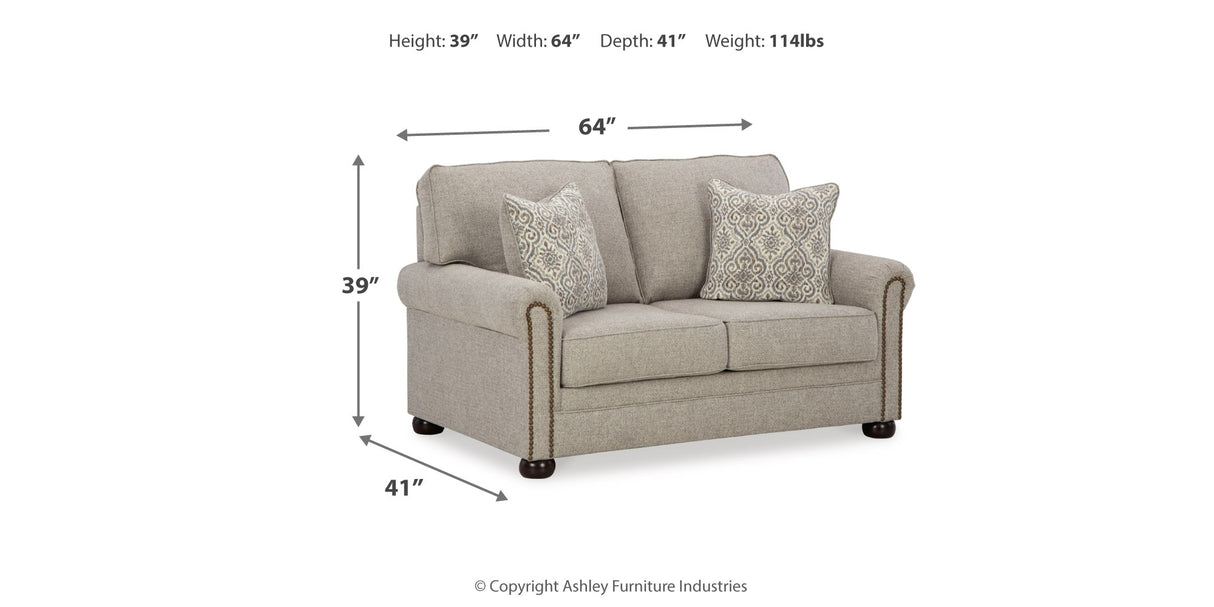 Gaelon Sofa, Loveseat, Chair and Ottoman in Dune from Ashley Furniture - Luna Furniture