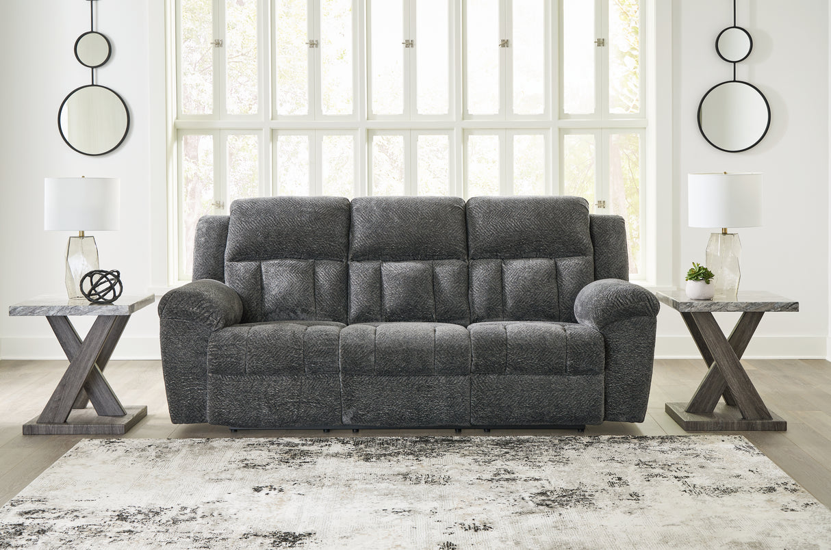 Frohn Graphite Reclining Sofa and Loveseat from Ashley Furniture - Luna Furniture