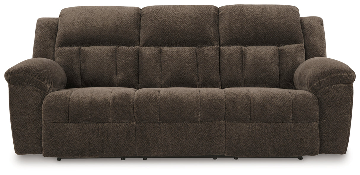Frohn Chocolate Reclining Sofa and 2 Recliners from Ashley - Luna Furniture
