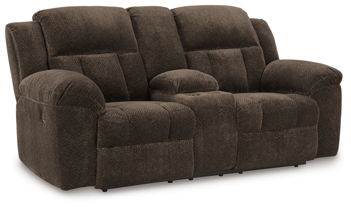Frohn Chocolate Reclining Sofa and Loveseat from Ashley Furniture - Luna Furniture