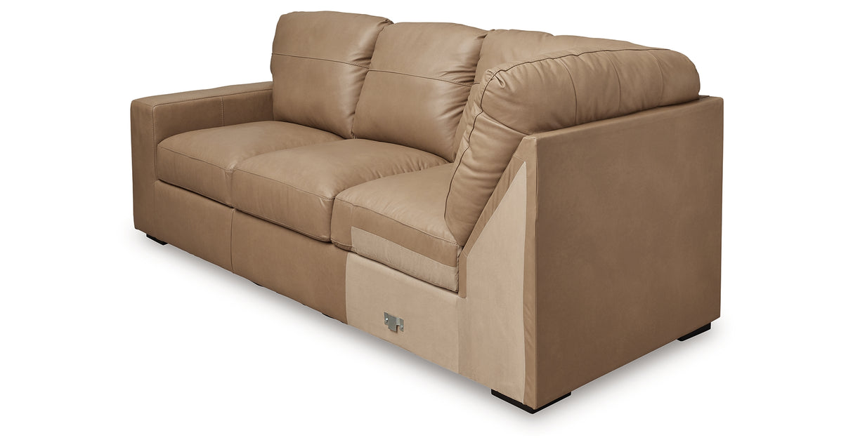 Bandon Toffee Left-Arm Facing Sofa with Corner Wedge from Ashley Furniture - Luna Furniture