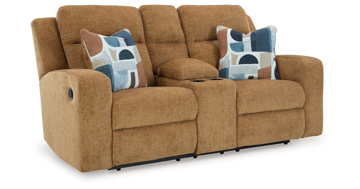 Kanlow Honey Reclining Sofa and Loveseat from Ashley Furniture - Luna Furniture