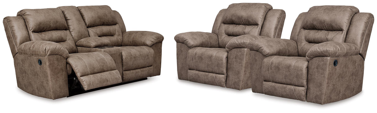 Stoneland Reclining Loveseat and 2 Recliners from Ashley - Luna Furniture