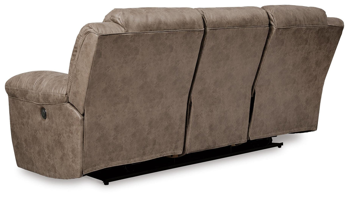 Stoneland Power Reclining Sofa, Loveseat and Recliner in Fossil from Ashley Furniture - Luna Furniture
