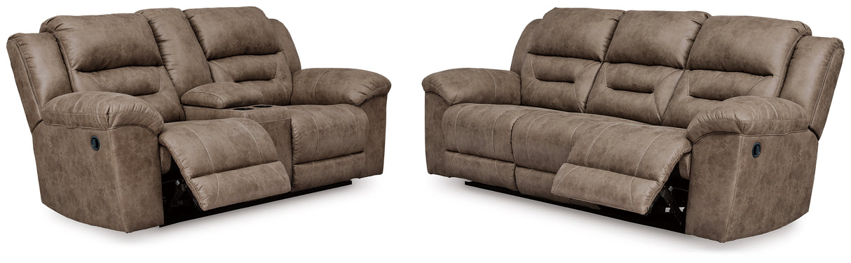 Stoneland Fossil Reclining Sofa and Power Reclining Loveseat from Ashley - Luna Furniture
