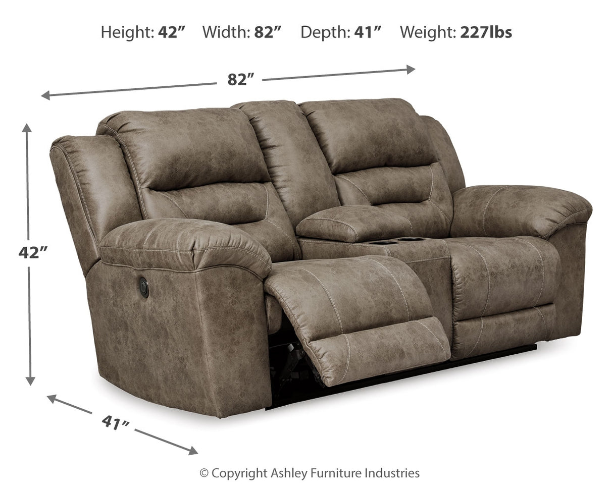 Stoneland Fossil Reclining Sofa and Power Reclining Loveseat from Ashley - Luna Furniture