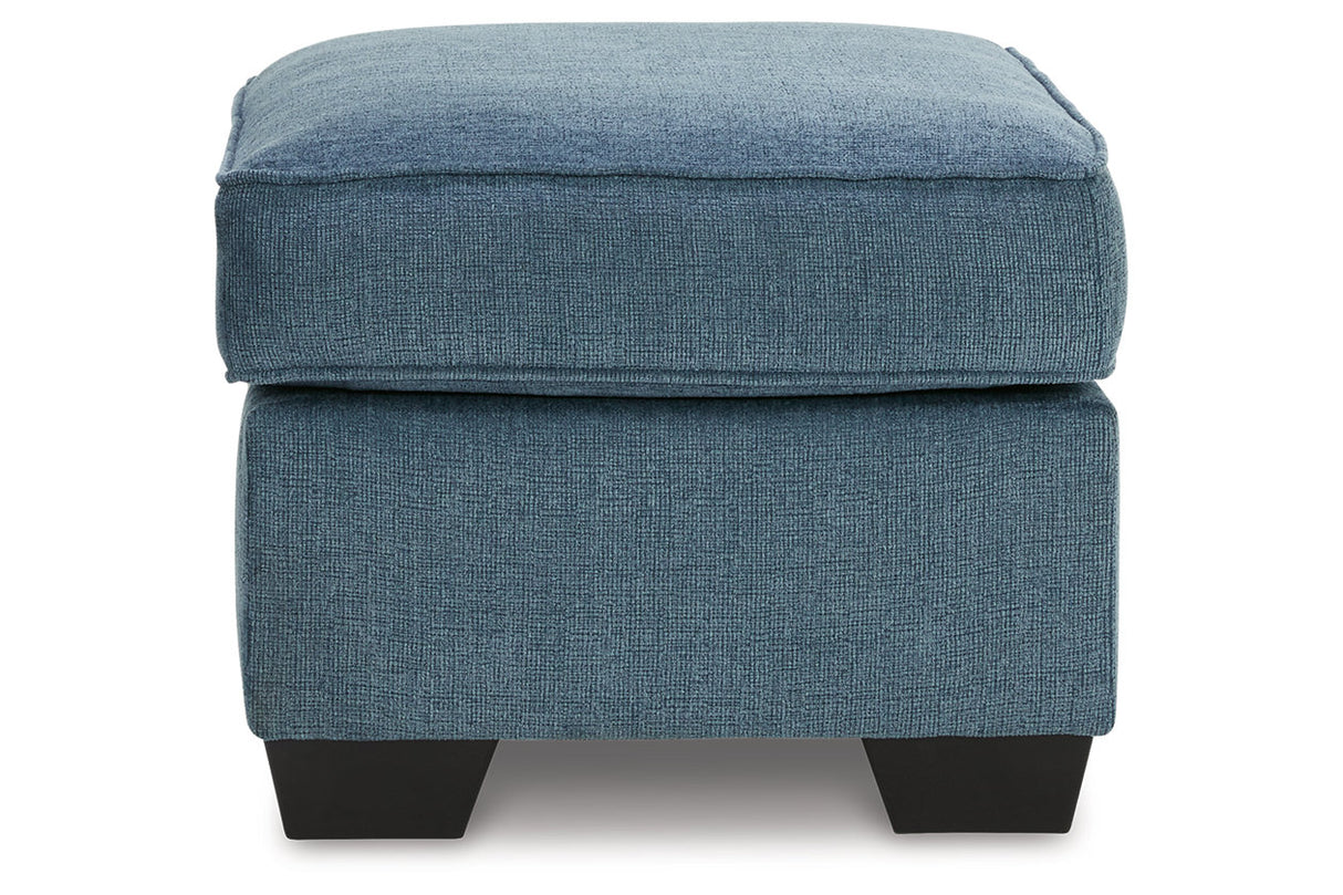 Cashton Blue Chair and Ottoman from Ashley - Luna Furniture