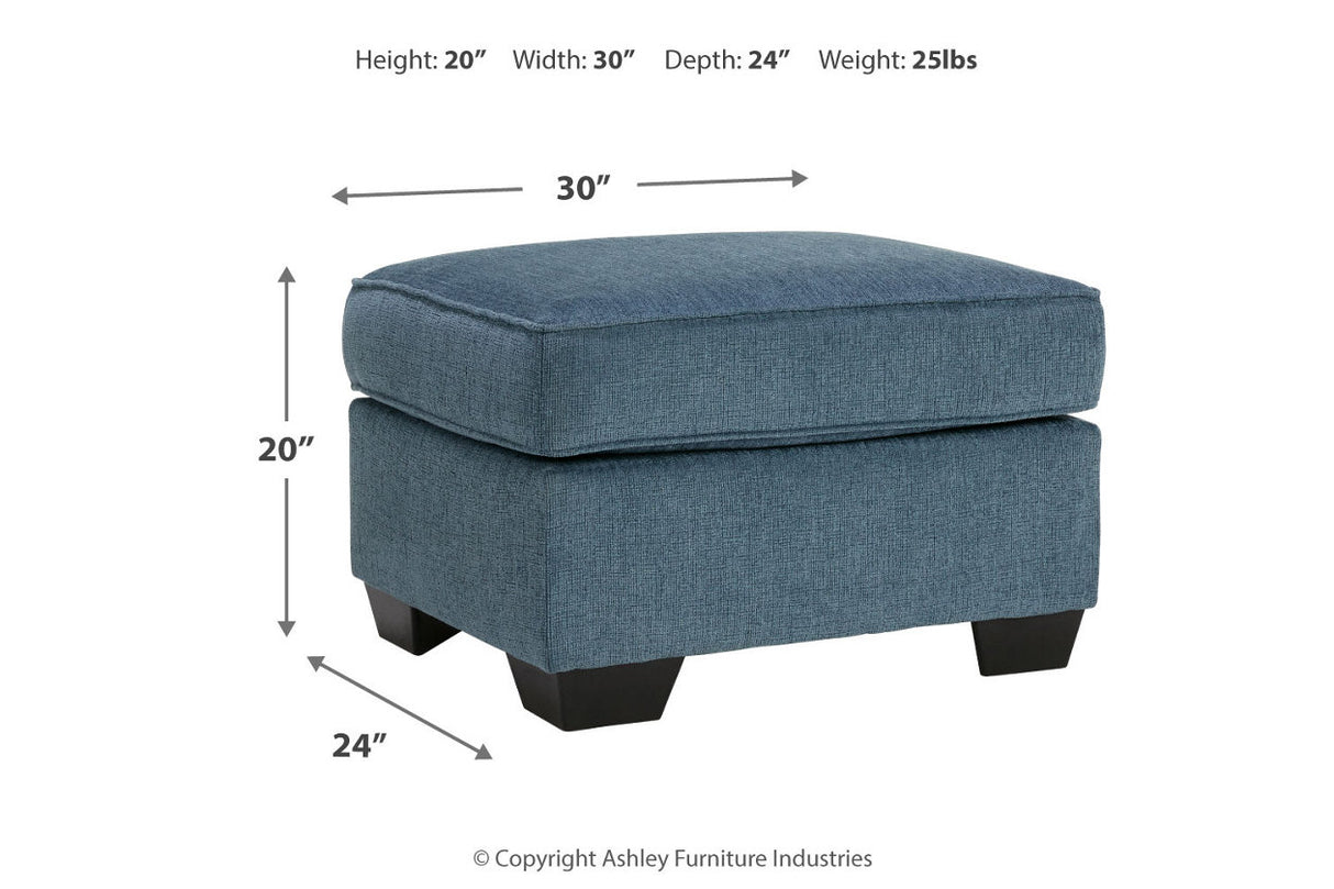 Cashton Blue Chair and Ottoman from Ashley - Luna Furniture