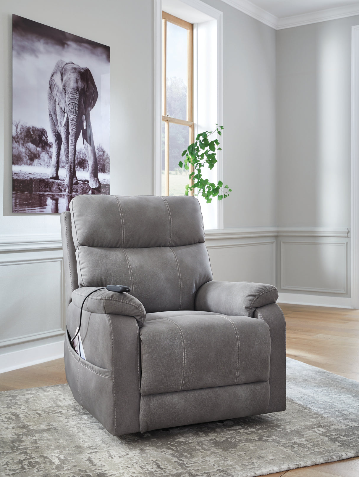 Next-Gen Durapella Slate Power Lift Recliner from Ashley Furniture - Luna Furniture