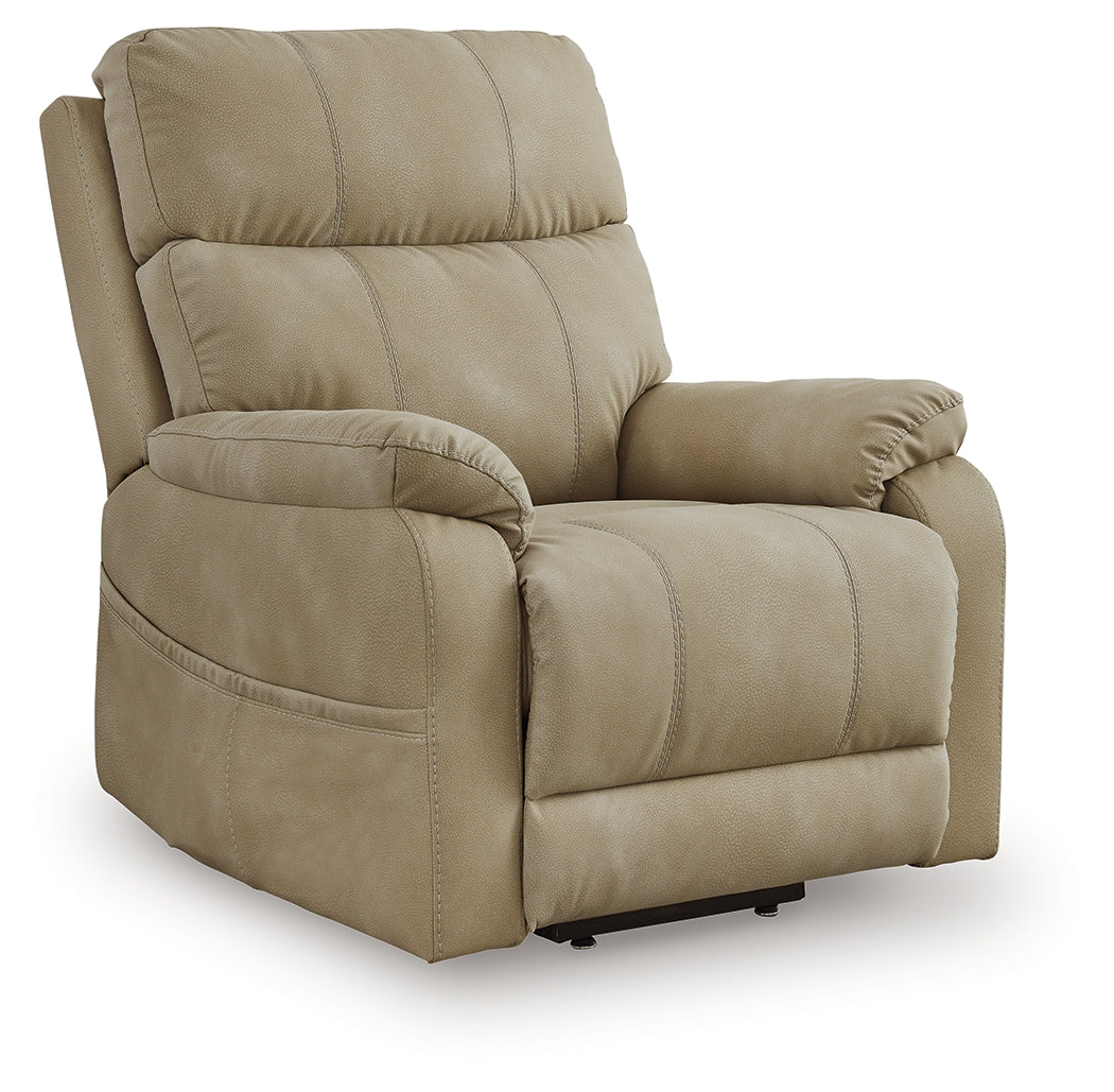 Next-Gen Durapella Sand Power Lift Recliner from Ashley Furniture - Luna Furniture