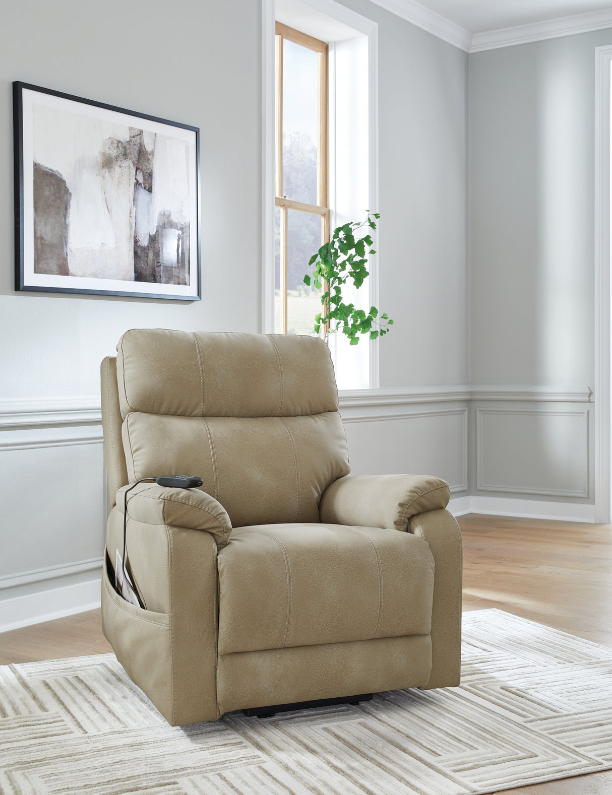 Next-Gen Durapella Sand Power Lift Recliner from Ashley Furniture - Luna Furniture