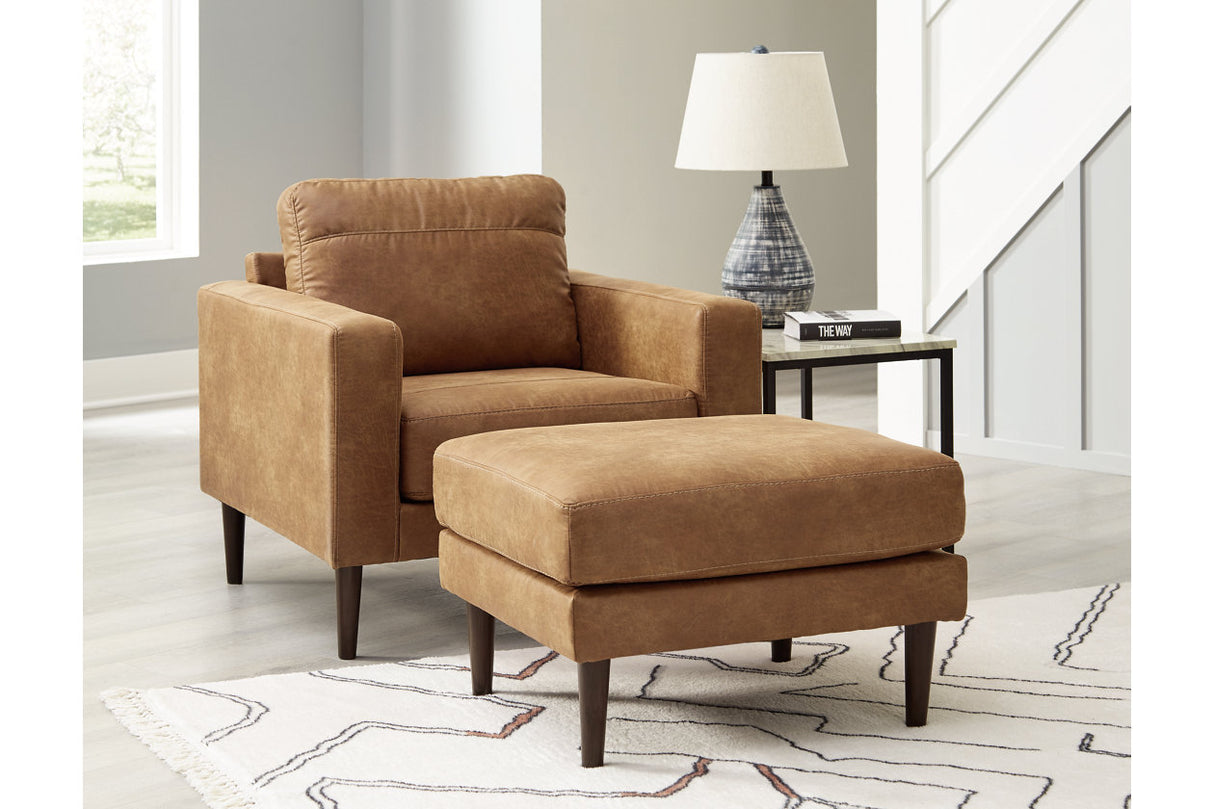 Telora Caramel Chair and Ottoman from Ashley - Luna Furniture