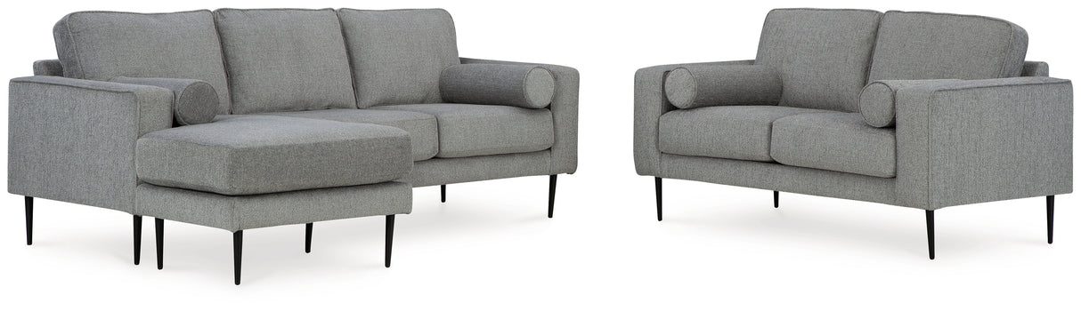 Hazela Charcoal Sofa Chaise and Loveseat from Ashley Furniture - Luna Furniture
