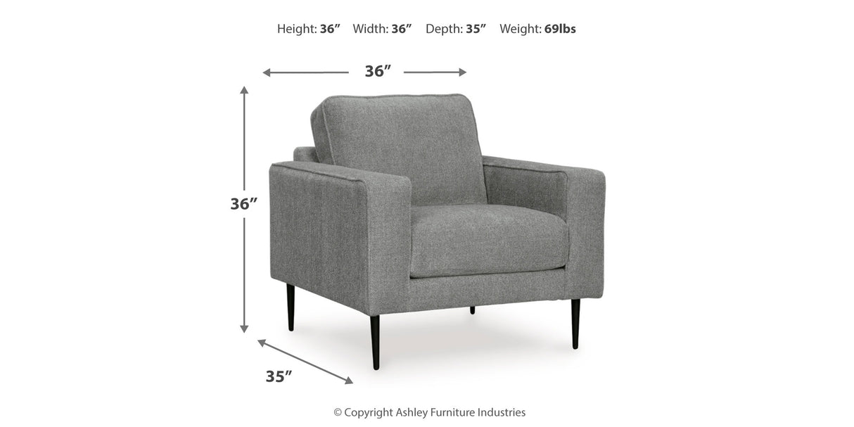 Hazela Charcoal Chair and Ottoman from Ashley Furniture - Luna Furniture
