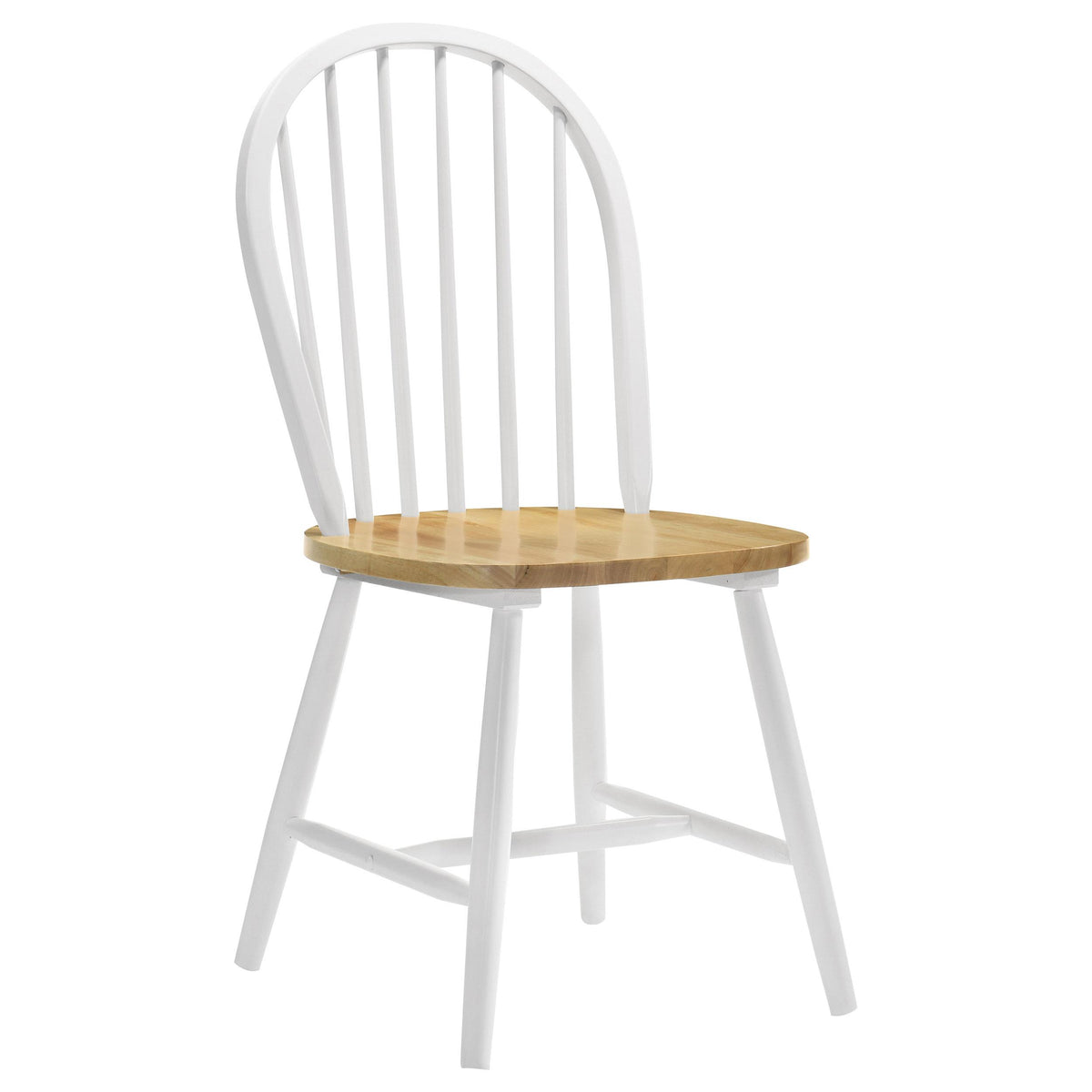 Cinder Natural Brown and White Windsor Side Chairs, Set of 4 from Coaster - Luna Furniture