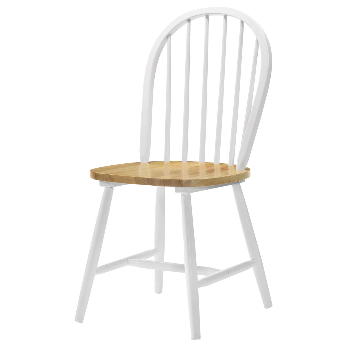 Cinder Natural Brown and White Windsor Side Chairs, Set of 4 from Coaster - Luna Furniture