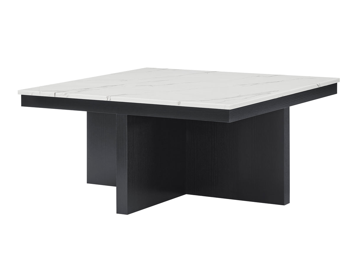 Marta Light Gray Coffee Table with 4 Storage Ottomans from Crown Mark - Luna Furniture