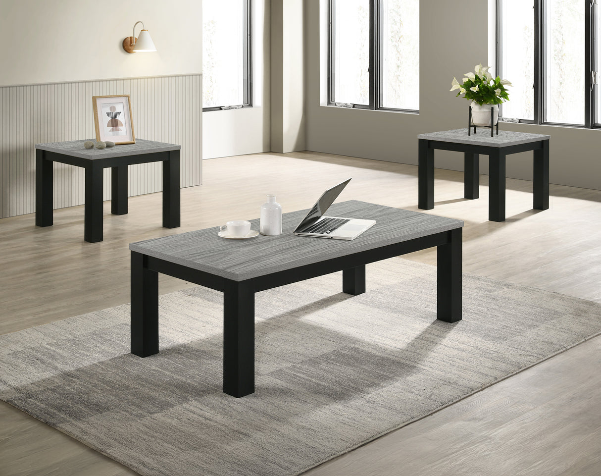 Theo Gray/Black 3-Piece Cocktail Set from Crown Mark - Luna Furniture