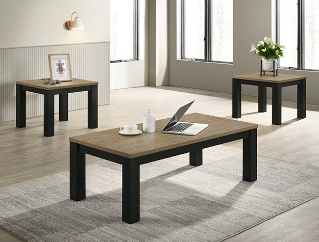 Theo Natural/Black 3-Piece Cocktail Set from Crown Mark - Luna Furniture