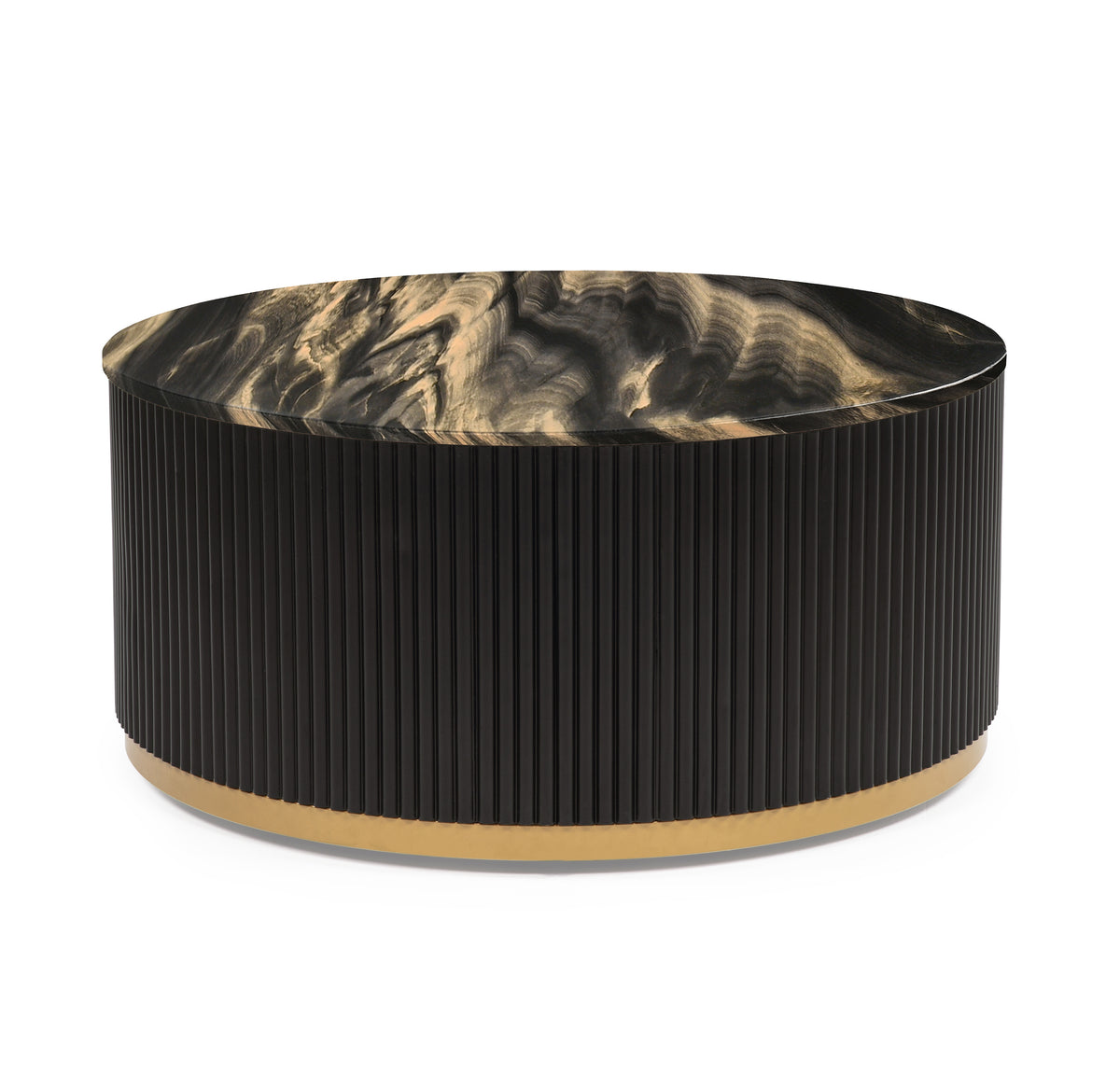 Kara Gold/Black Coffee Table with Casters from Crown Mark - Luna Furniture