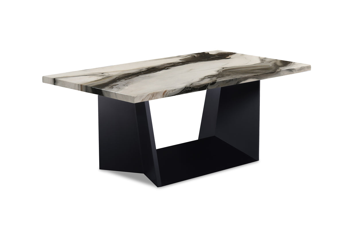 Adea Brown/Black 3-Piece Faux Marble Top Cocktail Table Set from Crown Mark - Luna Furniture