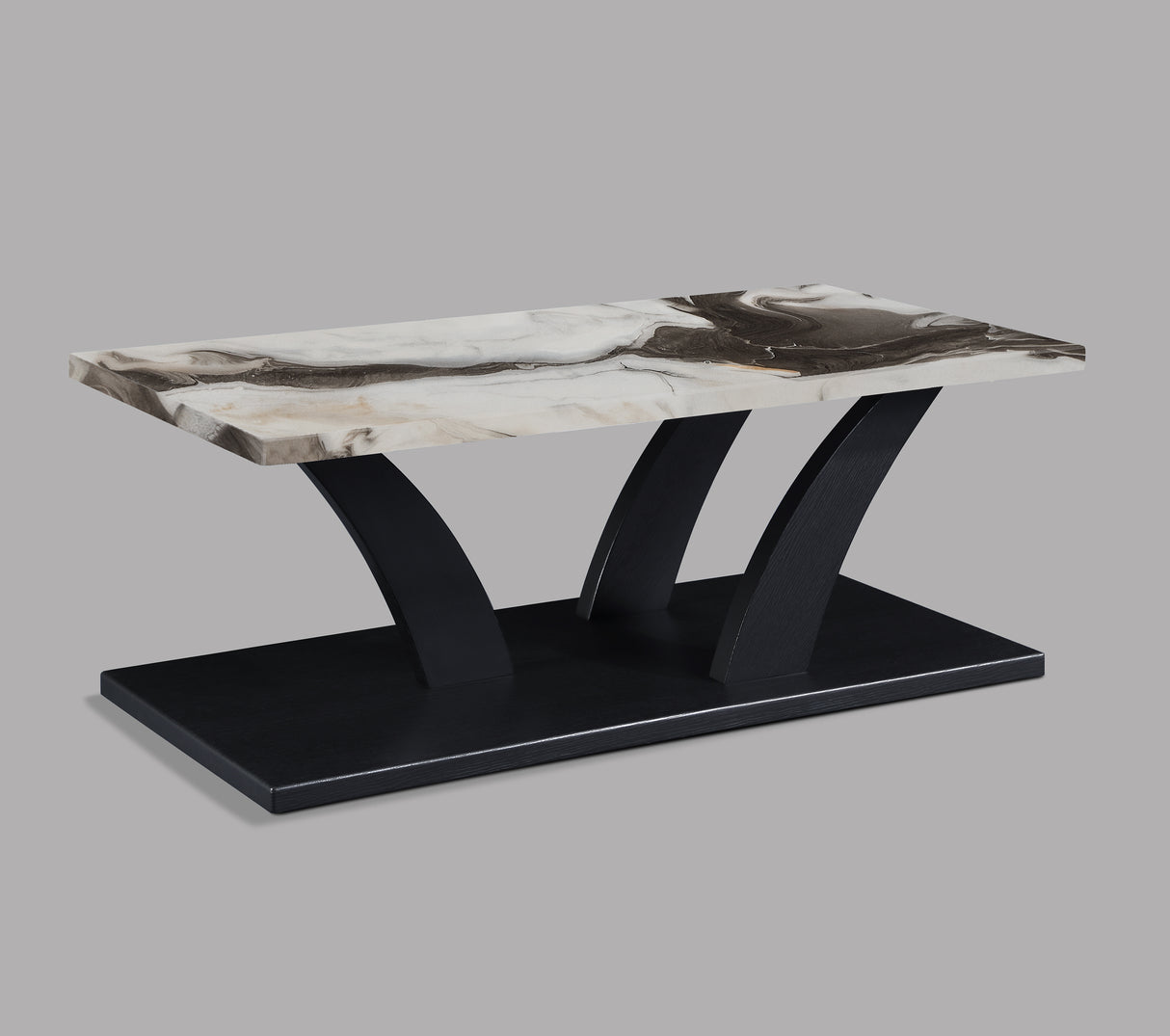 Zion Black 3-Piece Faux Marble Occasional Table Set