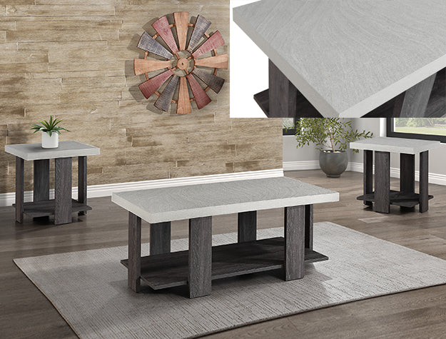 Boris Light Gray 3-Piece Coffee Table Set from Crown Mark - Luna Furniture