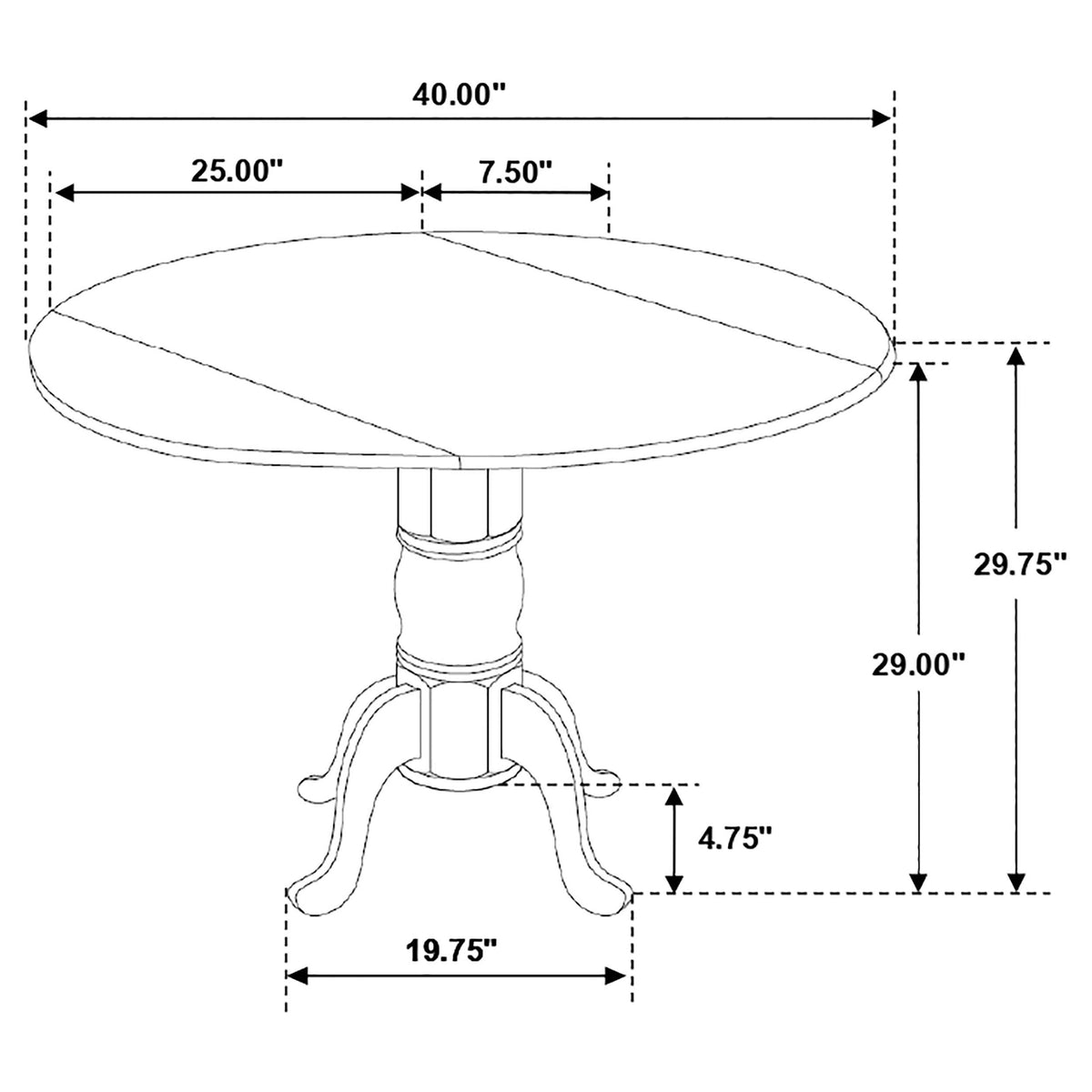 Allison Natural Brown and White Drop Leaf Round Dining Table from Coaster - Luna Furniture