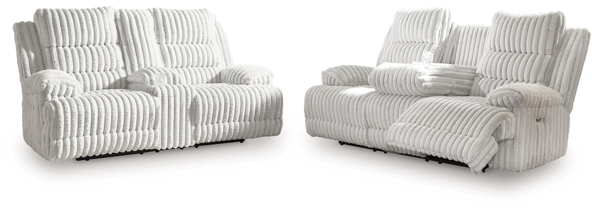 Rhines Falls Alloy Power Reclining Sofa and Loveseat from Ashley - Luna Furniture