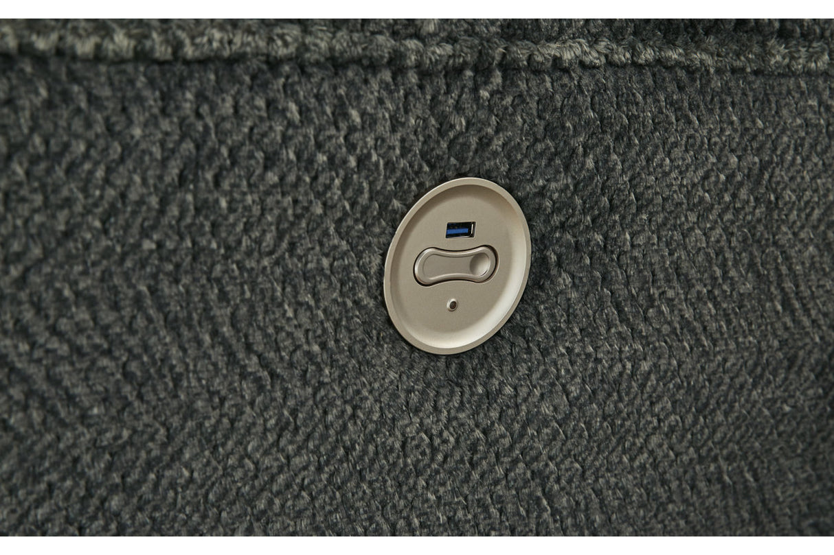 Nettington Smoke 4-Piece Power Reclining Sectional from Ashley - Luna Furniture