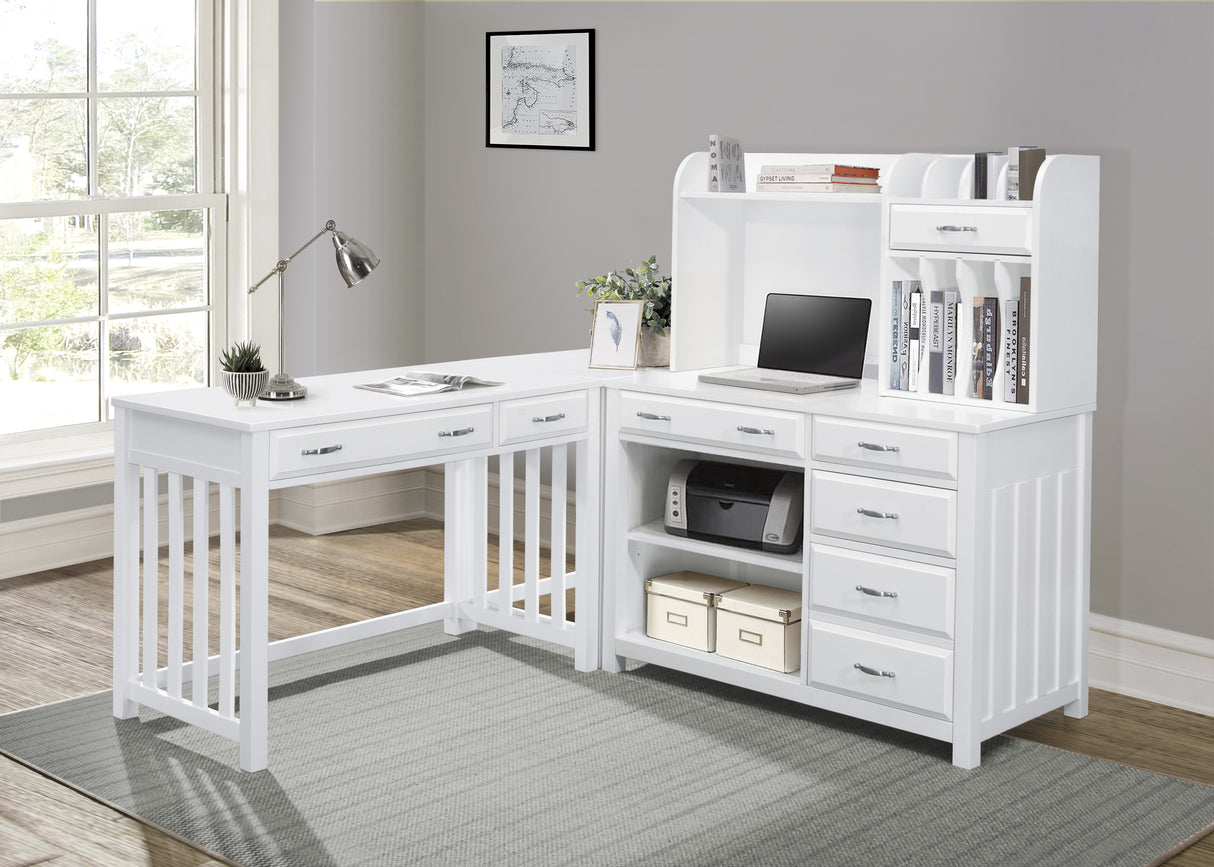 Blanche White 3-Piece Corner Desk from Homelegance - Luna Furniture