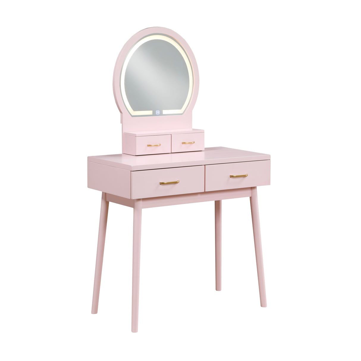 Ornate Pink Vanity Dresser with Mirror and Stool from Homelegance - Luna Furniture