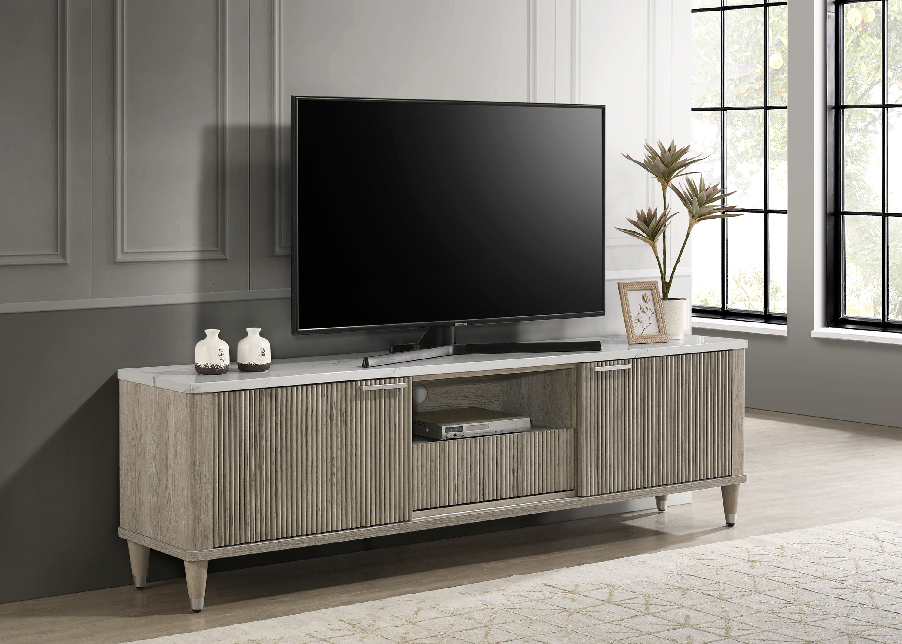 Crown Mark Britany Drift Wood TV Stand – Luna Furniture