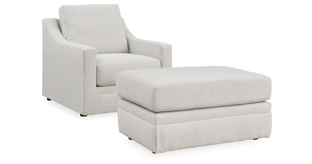Maitelynn Chair and Ottoman in Chalk from Ashley Furniture - Luna Furniture