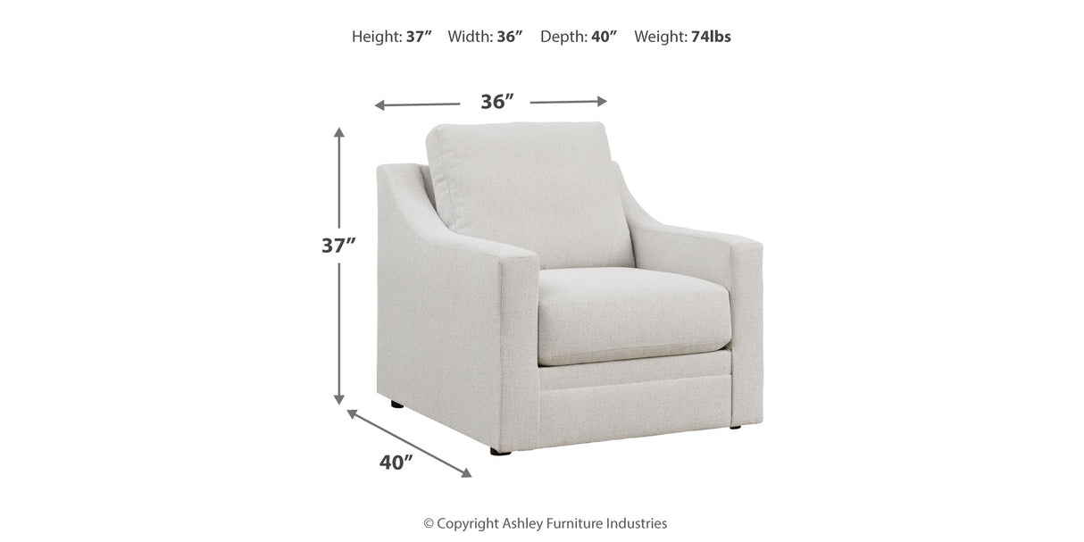 Maitelynn Chair and Ottoman in Chalk from Ashley Furniture - Luna Furniture