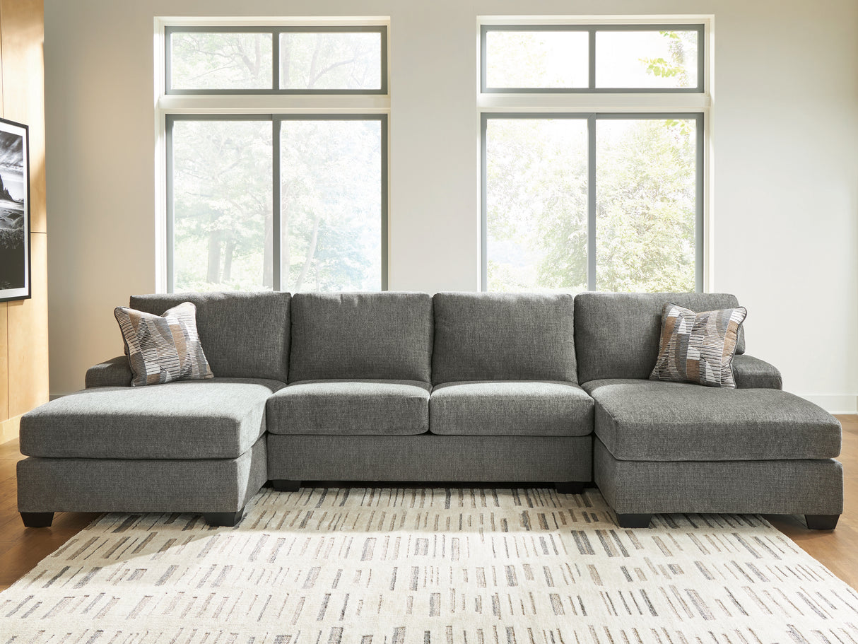 Clarington Greystone 3-Piece Sectional with Double Chaise from Ashley - Luna Furniture