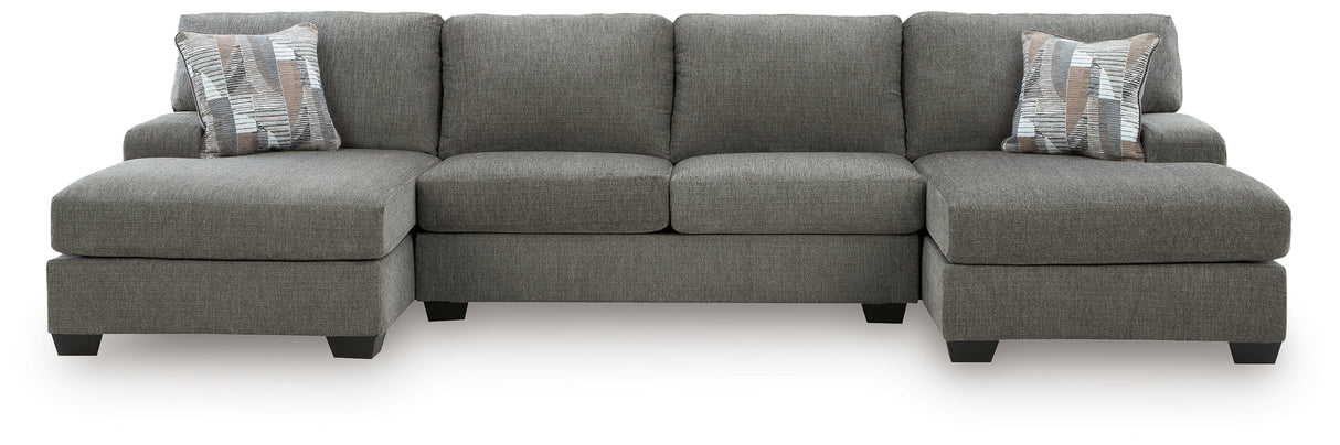 Clarington Greystone 3-Piece Sectional with Double Chaise from Ashley - Luna Furniture