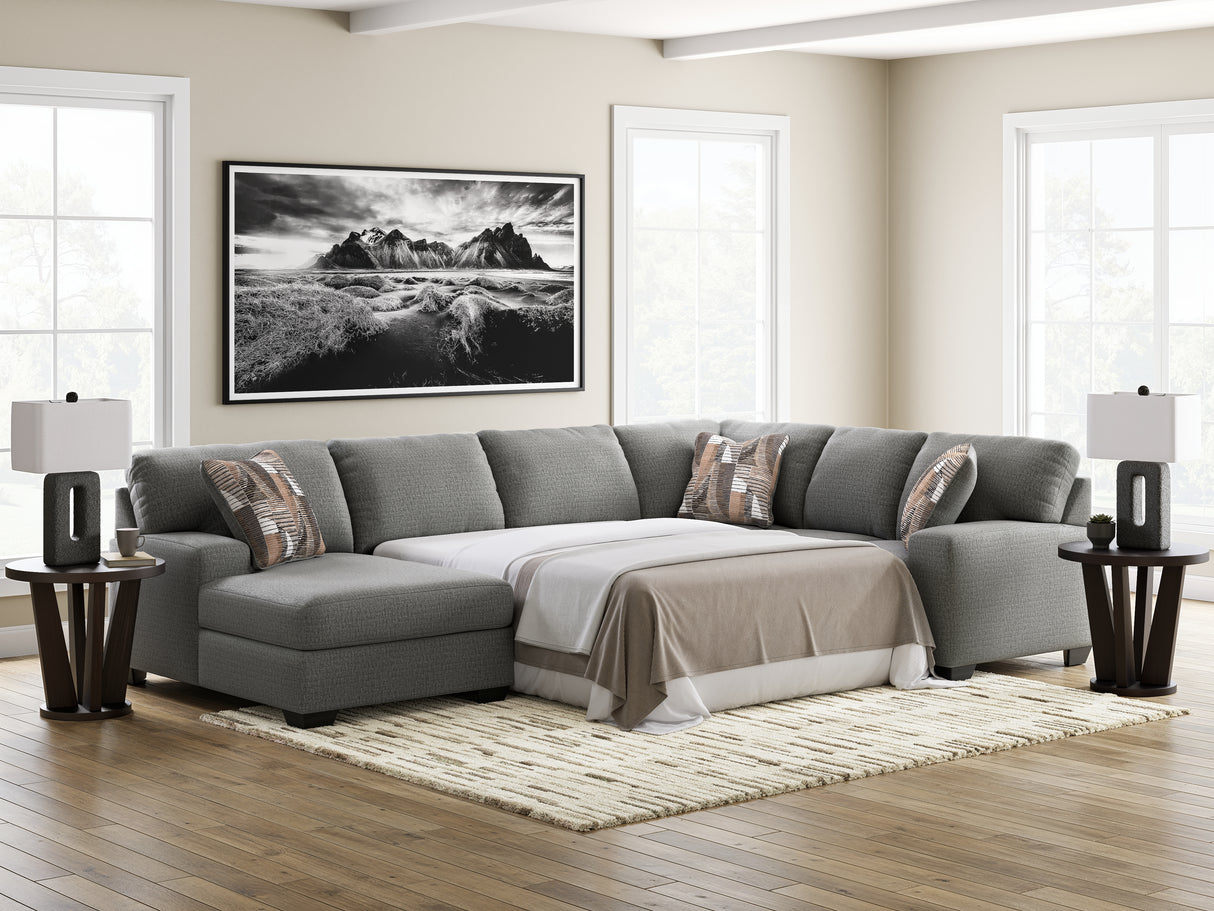 Clarington Greystone 3-Piece Sleeper Sectional with Chaise from Ashley - Luna Furniture
