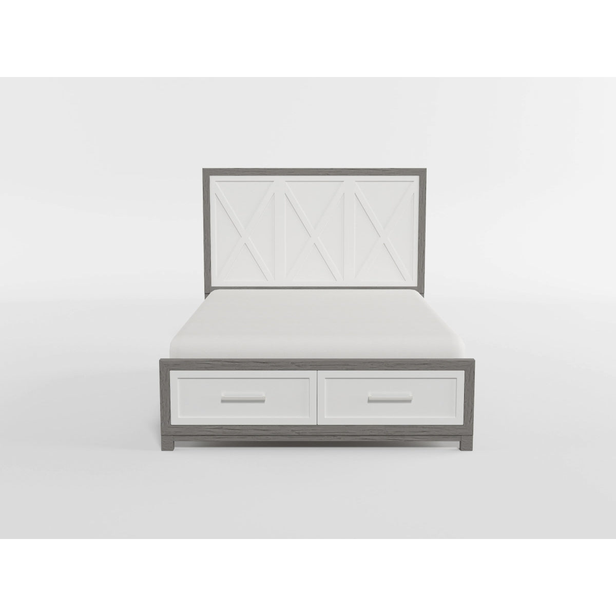 Rowan Ivory/Gray Queen Storage Platform Bed from Homelegance - Luna Furniture