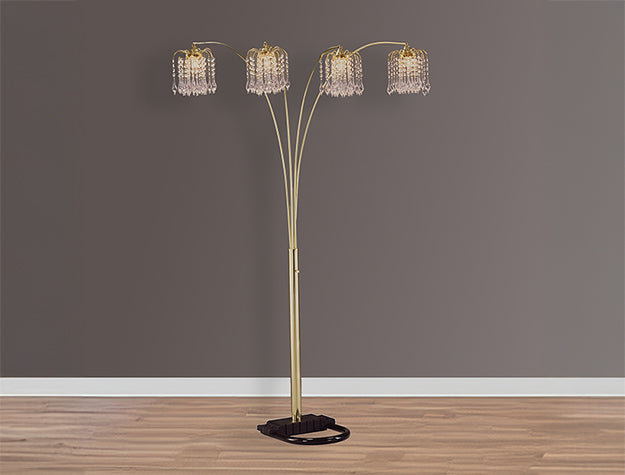 Rain Drop Arc Gold 84" Floor Lamp from Crown Mark - Luna Furniture