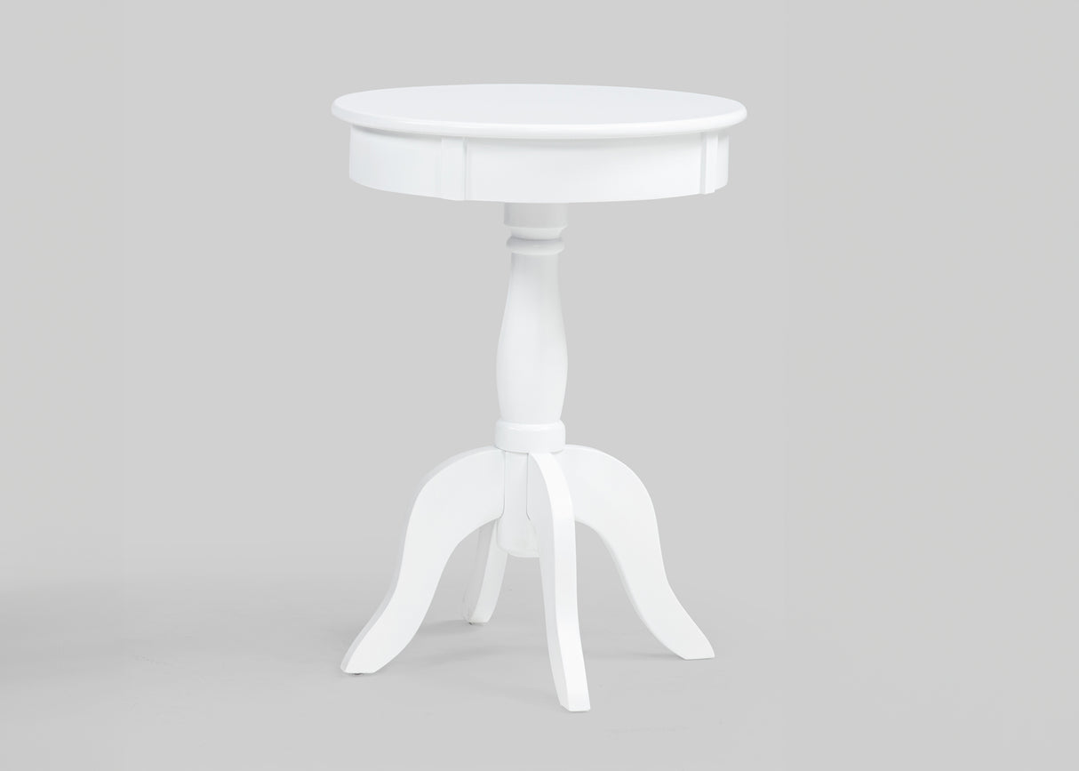 Romy White Chairside Round End Table from Crown Mark - Luna Furniture