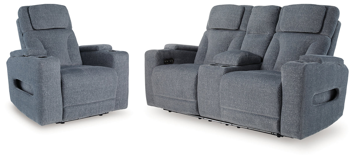 Studio Cave Steel Power Reclining Loveseat and Power Recliner from Ashley - Luna Furniture
