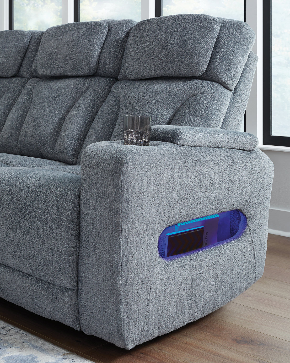 Studio Cave Steel Power Reclining Sofa and Loveseat from Ashley Furniture - Luna Furniture