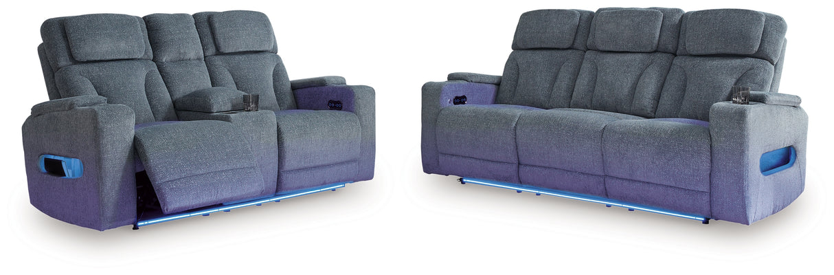 Studio Cave Steel Power Reclining Sofa and Loveseat from Ashley Furniture - Luna Furniture