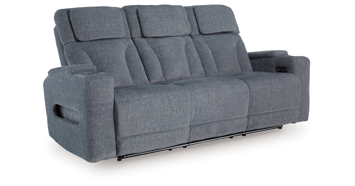Studio Cave Power Reclining Sofa and Loveseat in Steel from Ashley - Luna Furniture
