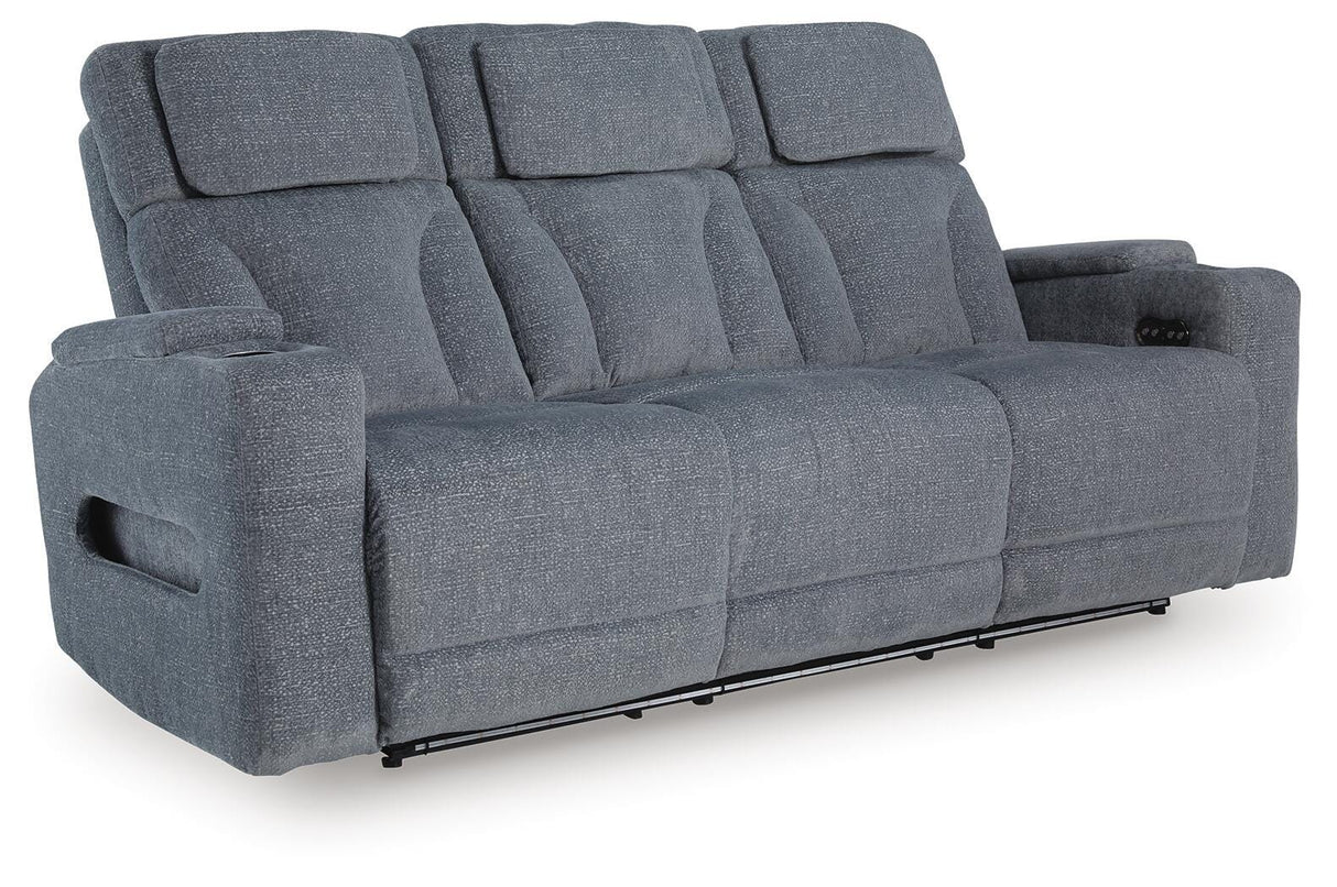 Studio Cave Power Reclining Sofa and Loveseat in Steel from Ashley - Luna Furniture
