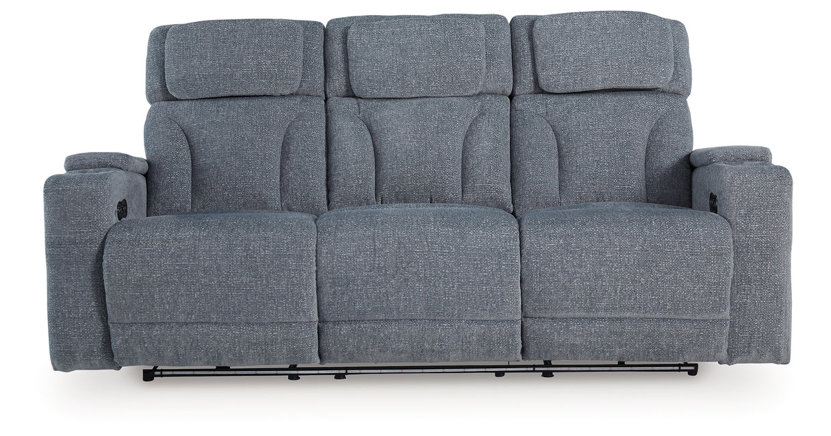 Studio Cave Power Reclining Sofa and Loveseat in Steel from Ashley - Luna Furniture